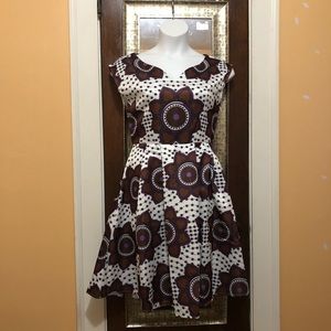 🚩Printed flair/pleat dress